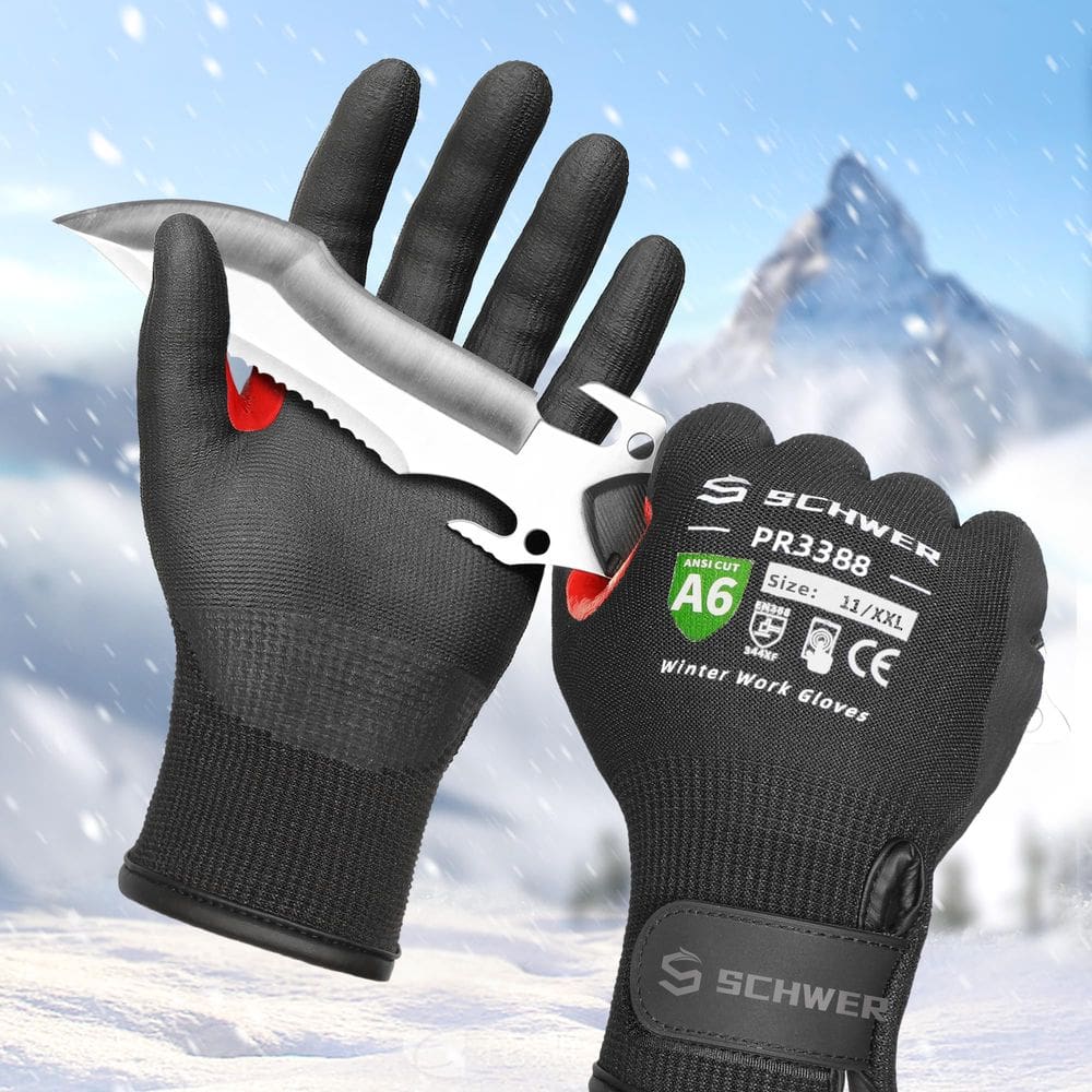 Luvas de trabalho de inverno Schwer FreezeGuard Black Knight XXL 2 pares