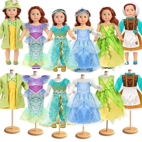 Roupas e acessórios para bonecas WONDOLL 18 polegadas, 6 peças, princesa