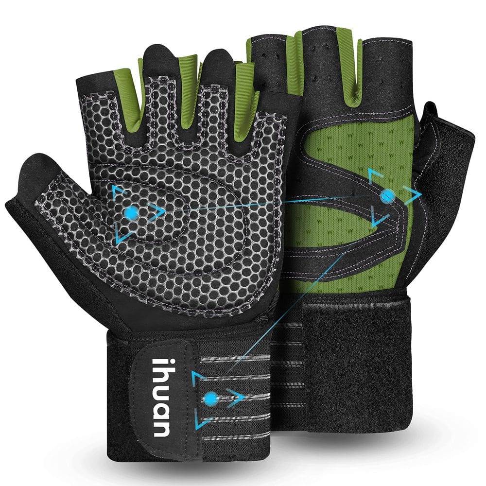 Luvas de treino para levantamento de peso ventiladas Tihuan com envoltório de pulso