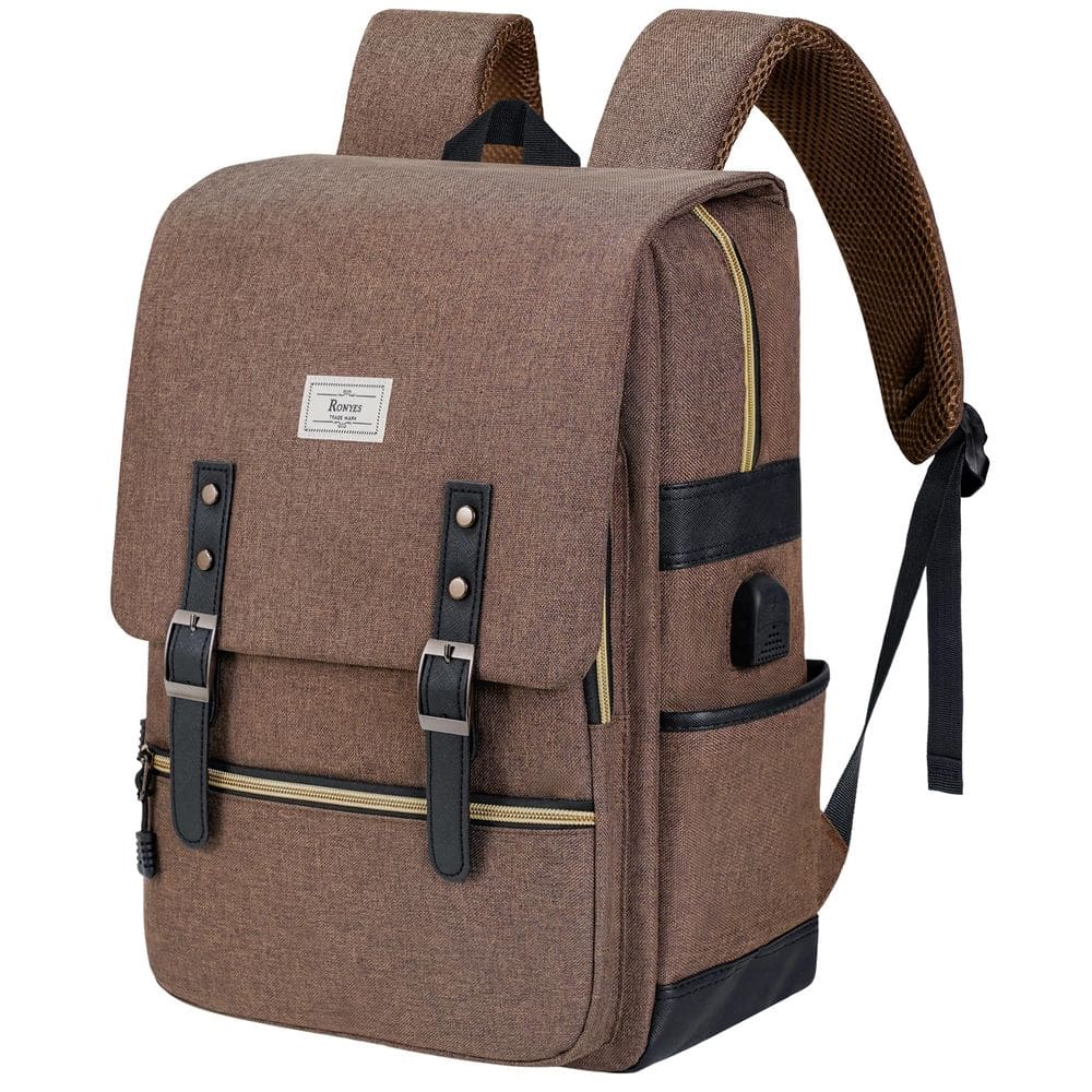 Mochila Ronyes Vintage Laptop 15,6" com porta de carregamento USB
