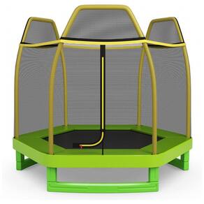 Trampolim DIÁRIO para crianças, trampolins recreativos de 7 pés, trampolim com compartimento de segurança de rede, mini trampolim interno