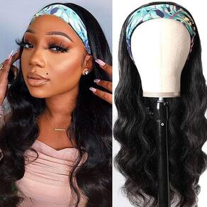 Peruca com faixa de cabeça Celiarita Body Wave 66cm Cabelo humano natural