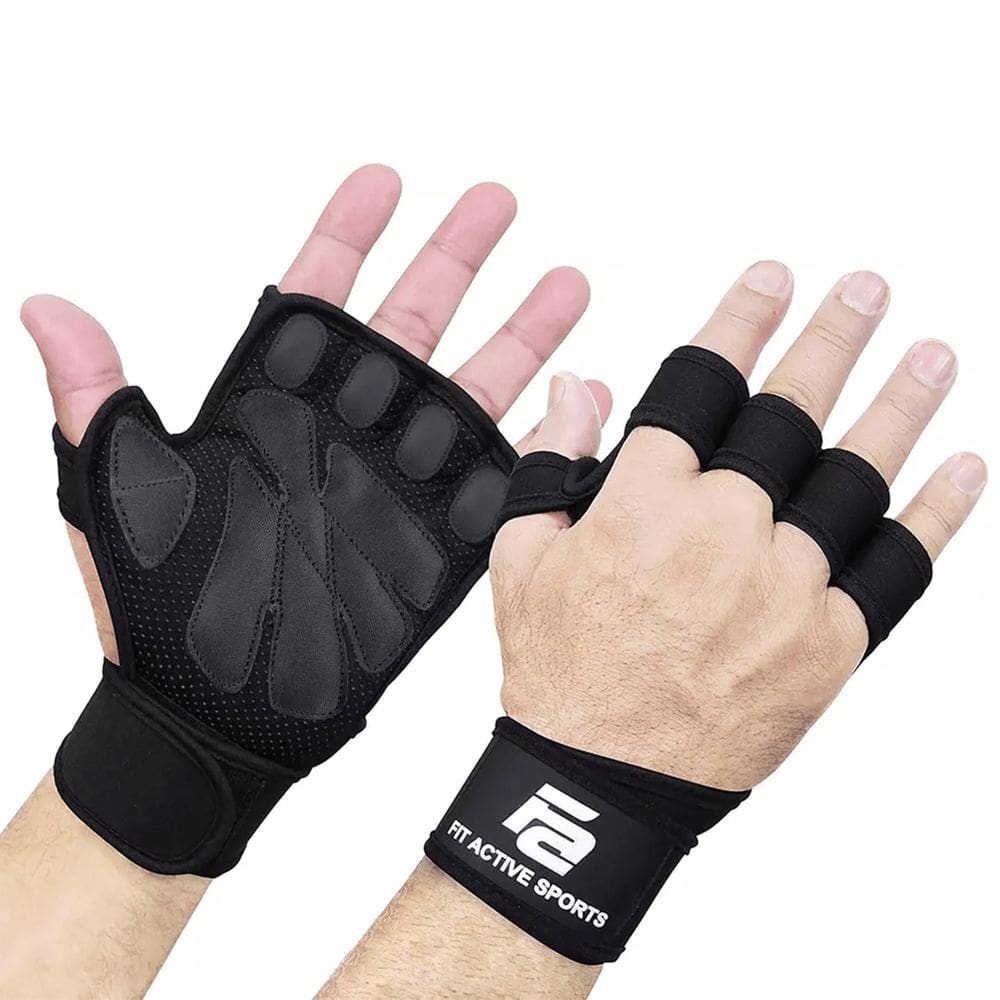 Luvas de levantamento de peso para esportes ativos ventiladas pretas S