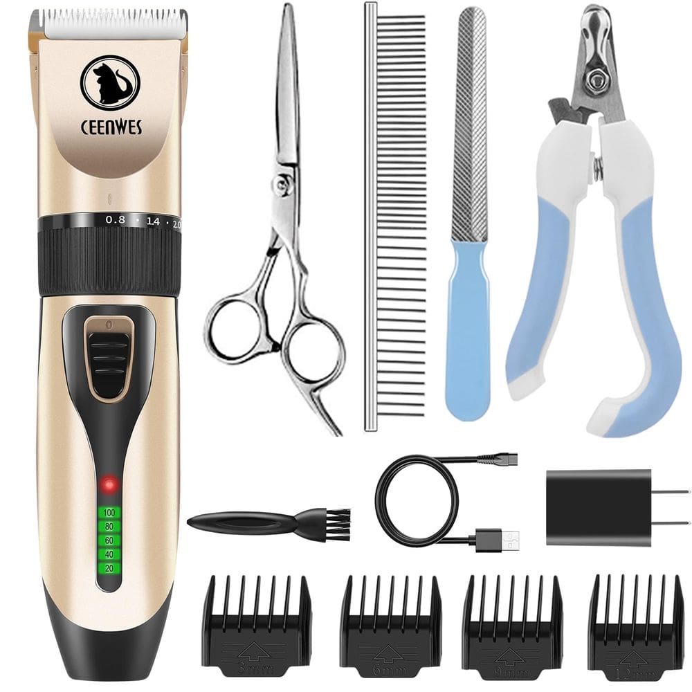 Display elétrico Ceenwes sem fio para cães com 4 guias de pente