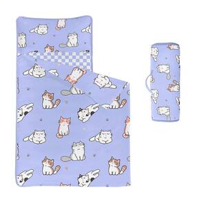 Nap Mat Datura home Cat Nap Mat Mat Purple Cat com travesseiro 60x21