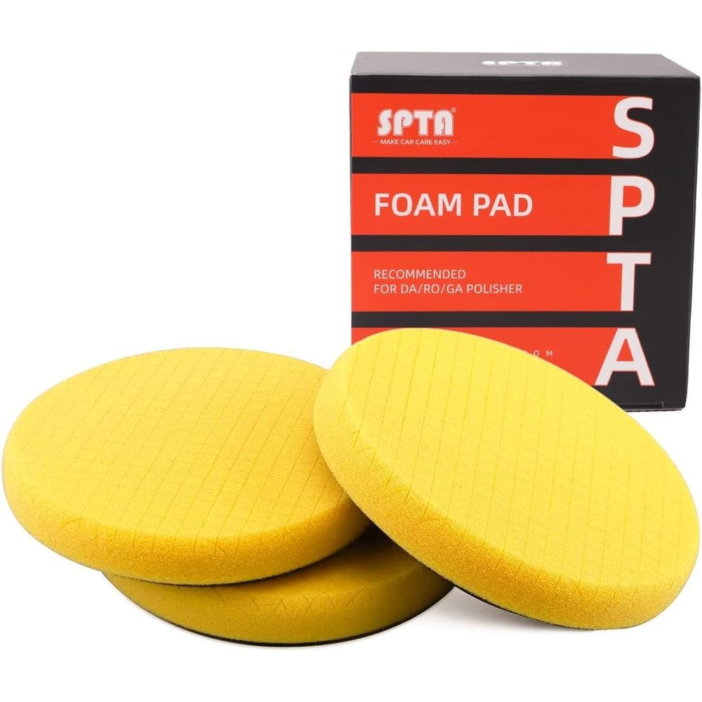 Almofadas de polimento SPTA amarelas, corte médio, 125 mm, 3 unidades