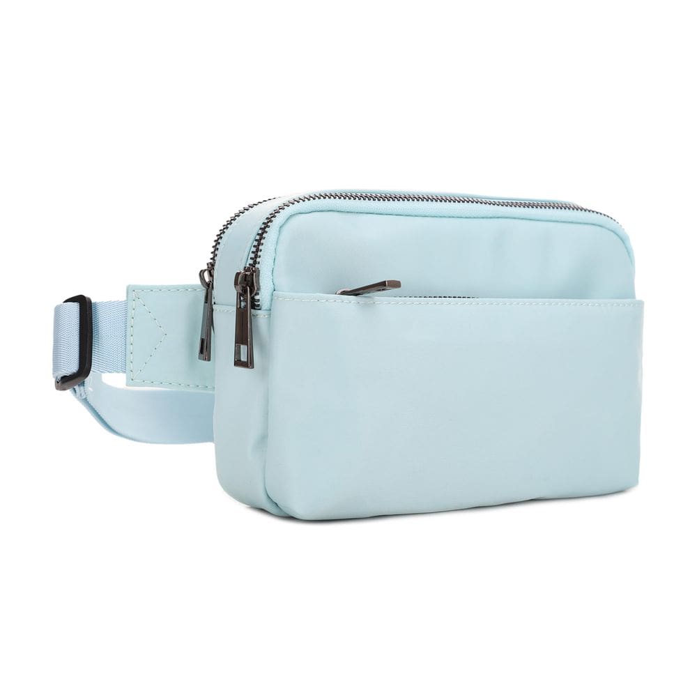 Pacote de cintura Jessie & James Crossbody de nylon azul claro