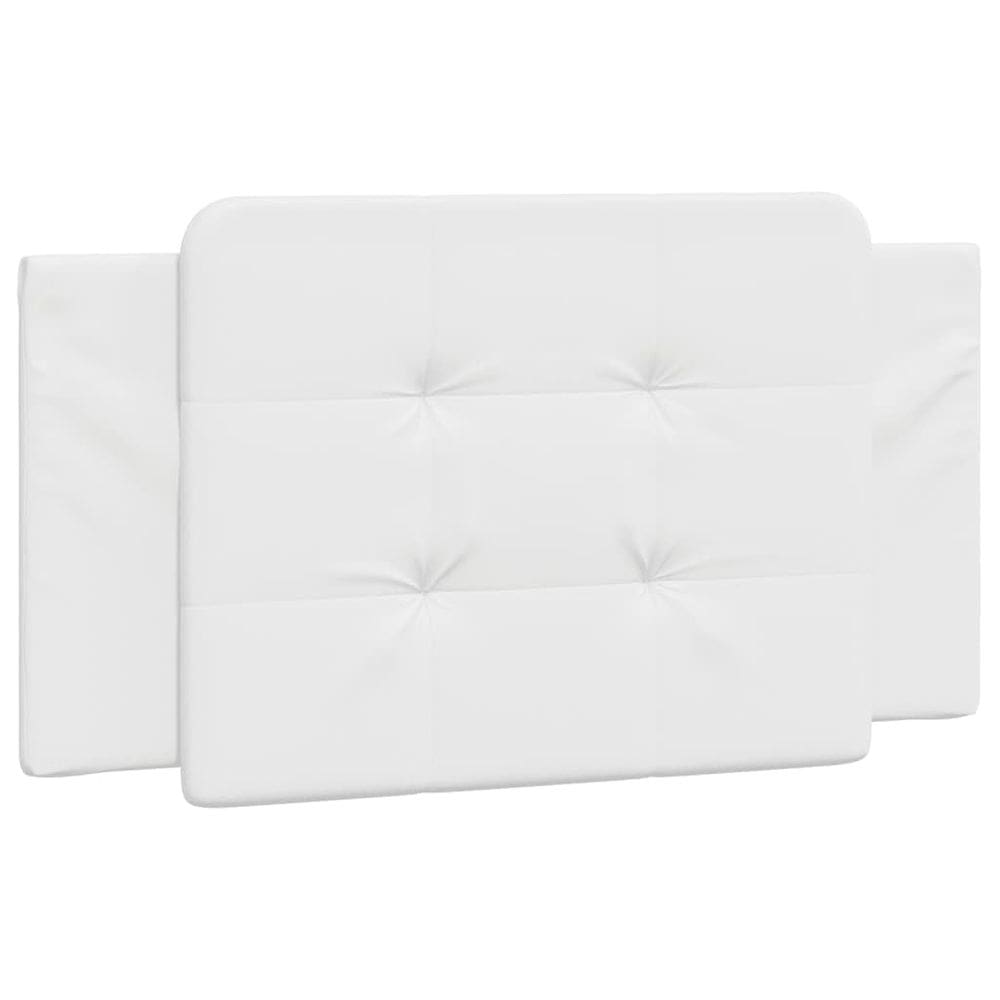 Almofada de cabeceira vidaXL de couro sintético branca para cama de 100 cm