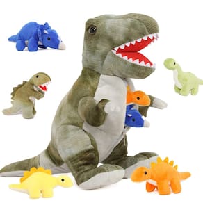 Dinossauro de pelúcia Muiteiur T-Rex com 5 bebês de pelúcia de 50 cm