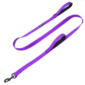 Dog Leash Max e Neo Double Handle Traffic Reflective Purple