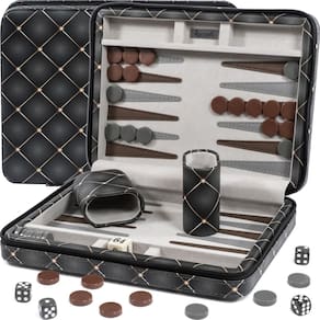 Conjunto de gamão Queensell Magnetic Travel 14 com 32 peças
