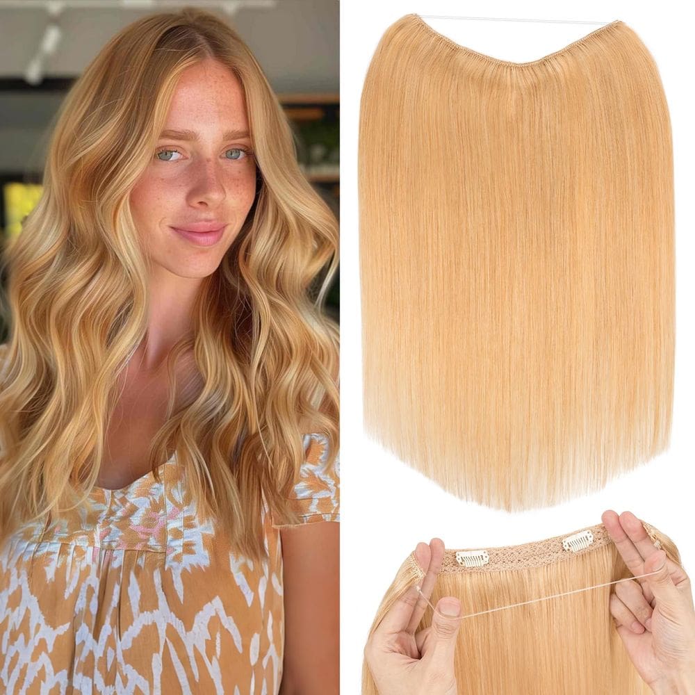 Extensões de cabelo Halo Rich Choices 100% cabelo humano 30 cm loiro