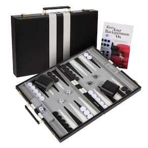 Conjunto de gamão Get The Games Out Top Travel Size, preto