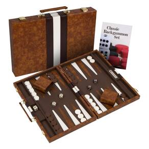 Conjunto de gamão Get The Games Out Travel Size com Guide Brown
