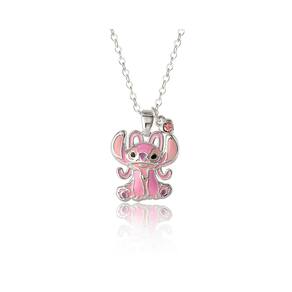 Colar Disney Lilo & Stitch feminino Angel banhado a prata