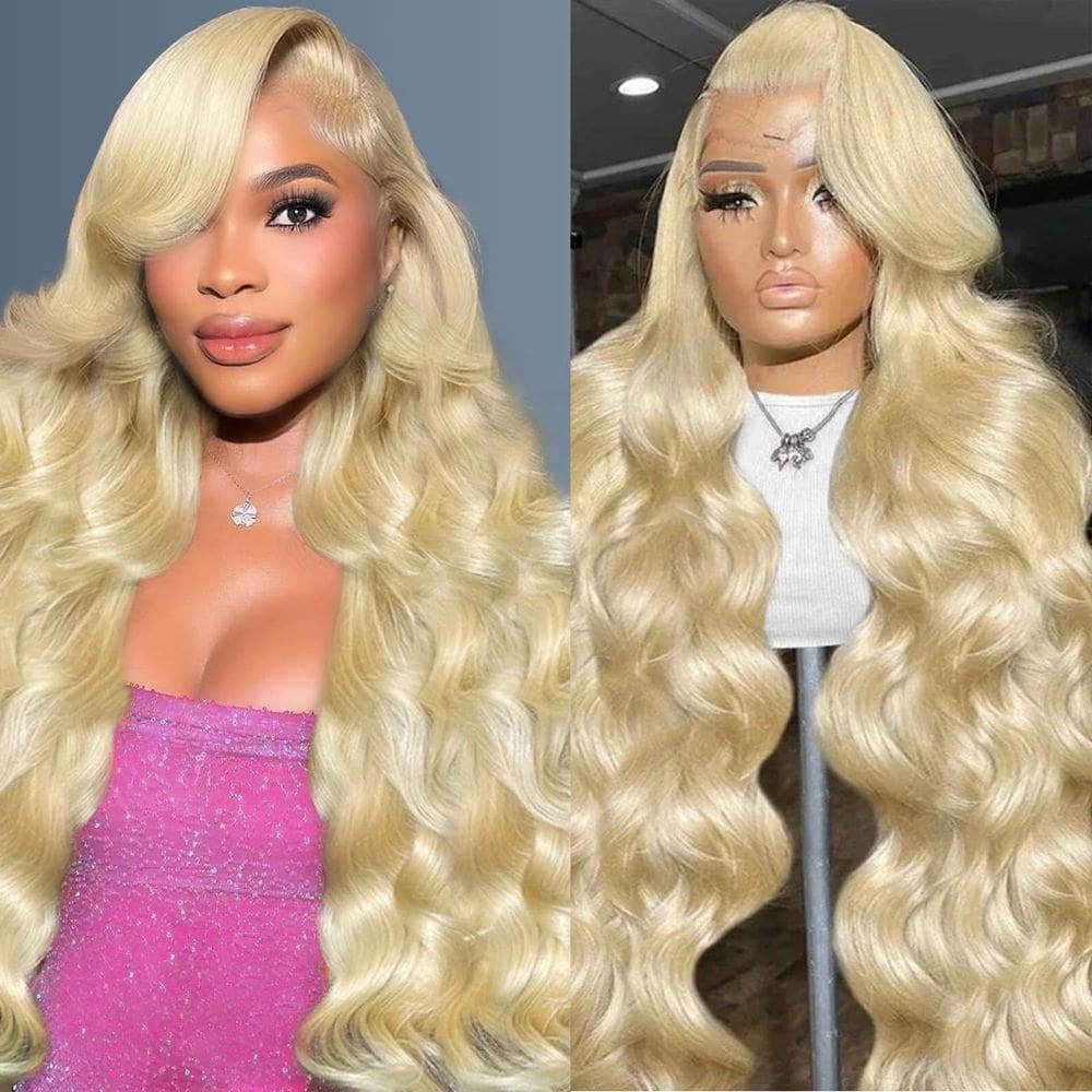 Perucas frontais de renda BOWNASH 613 Blonde 50cm, cabelo humano 200%