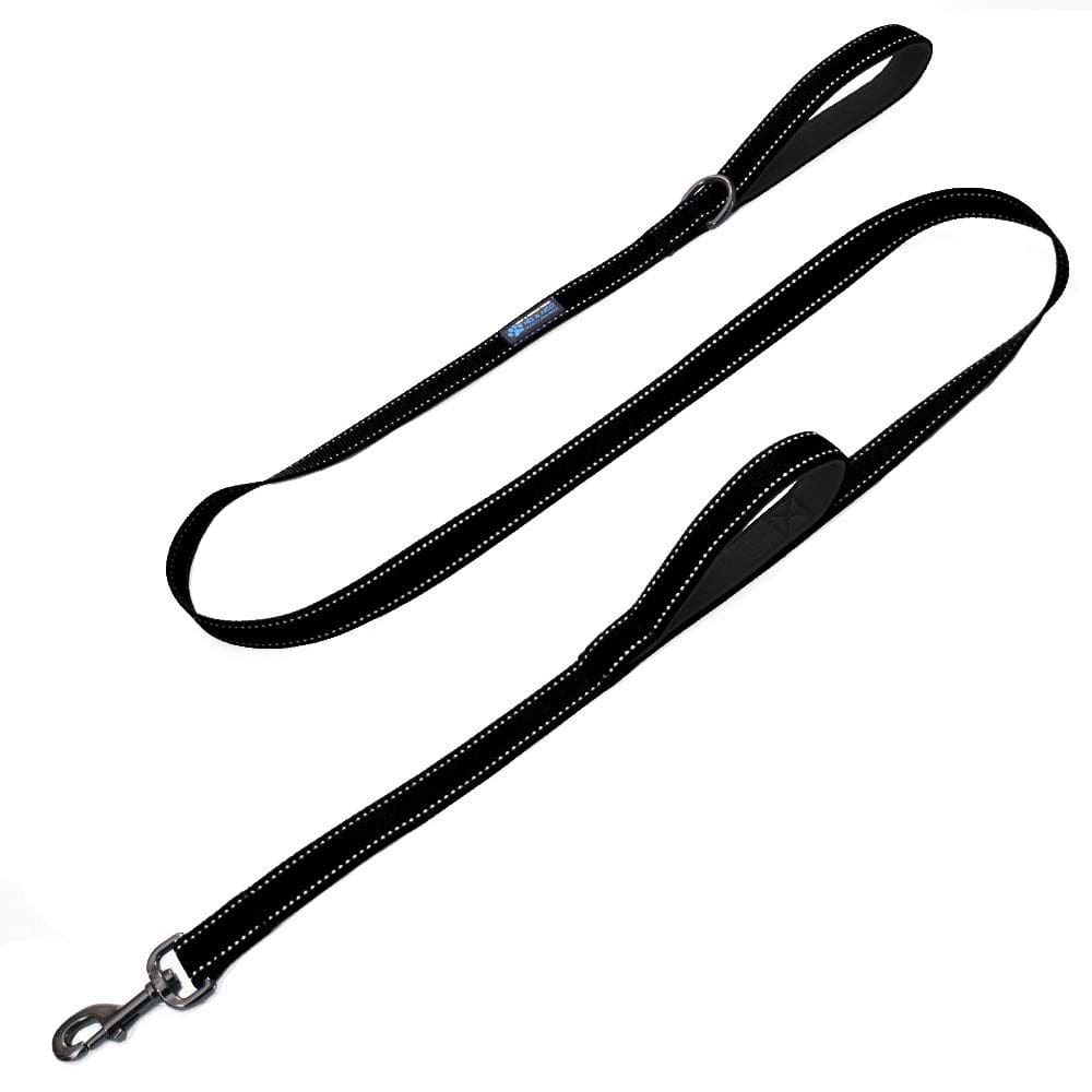 Dog Leash Max e Neo Double Handle Traffic Reflective Black