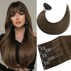 Extensões de cabelo Newfeeling Remy Human Hair Brown 75g 50cm