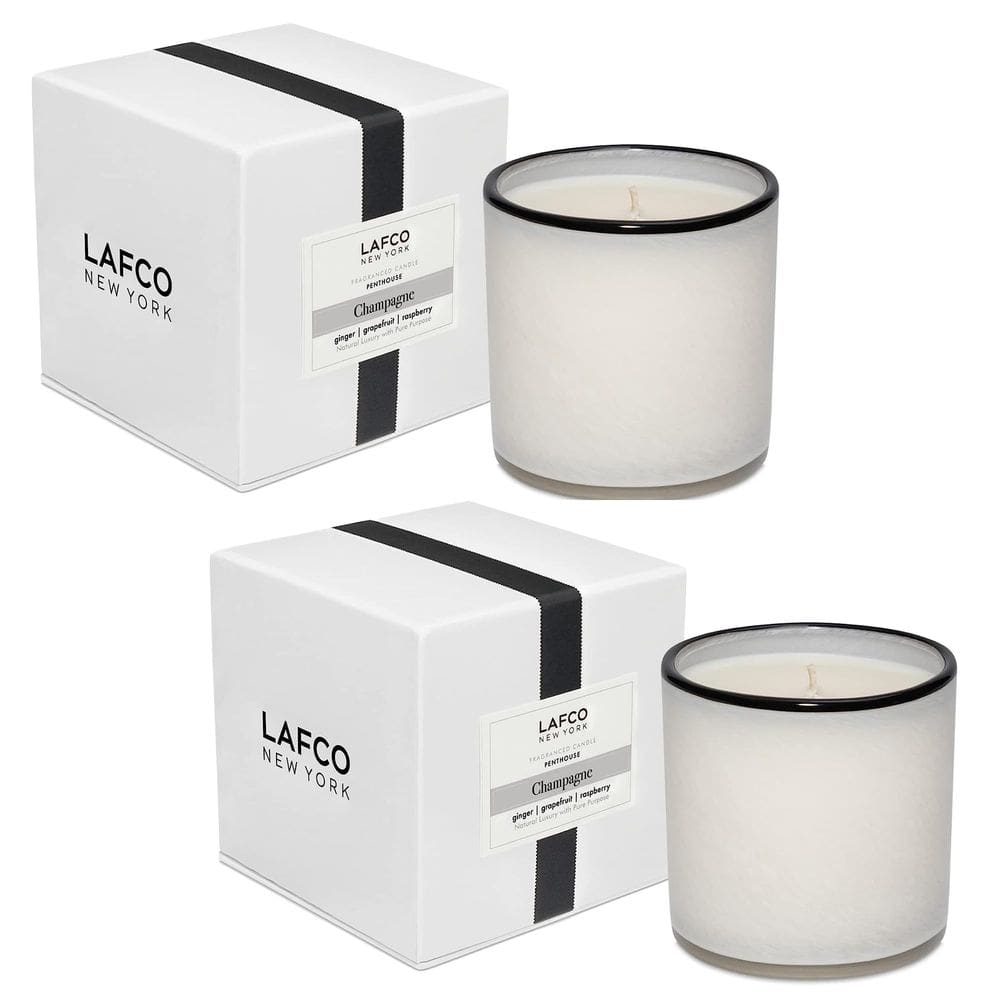 Vela LAFCO New York Champagne 460 ml, pacote com 2 unidades, 90 horas de queima