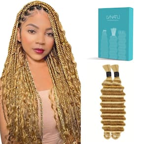 Human Hair Braiding Bulk Lvnatu Color 27 Boho Curls 22 polegadas