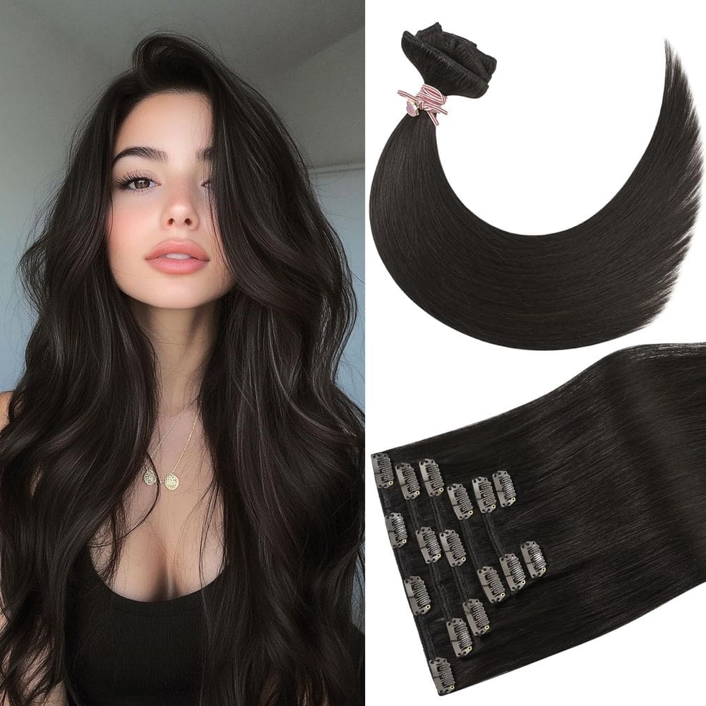 Extensões de cabelo Newfeeling Remy Clip em cabelo 100% humano de 50 cm