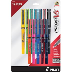 Canetas esferográficas Rolling Ball PILOT Precise V5 Extra Fine, 0,5 mm, pacote com 12