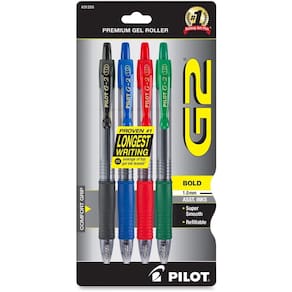 Canetas de rolo de gel PILOT G2 Premium Bold Point de 1 mm - pacote com 4