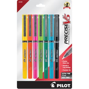 Canetas rolantes PILOT Precise V5 Extra Fine de 0,5 mm, pacote com 7