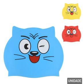 Touca de Natação EM Silicone Infantil Gato Color - Tudo em Caixa