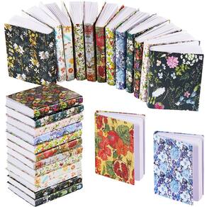 Livros de casa de bonecas em miniatura Skylety, escala 1:12 x24 (floral)
