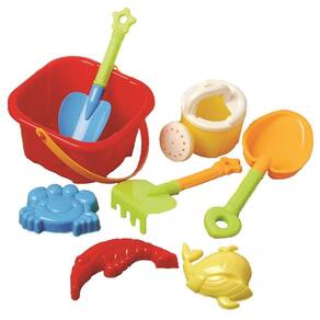 Sand Castle Play Set, balde de praia de brinquedo americano com 8 peças