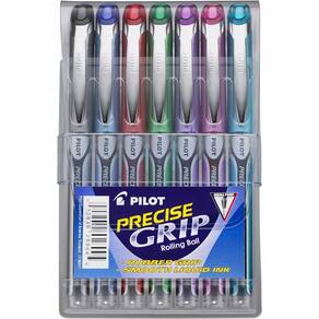Canetas Rolling Ball Stick PILOT Precise Grip 0,5 mm, pacote com 7