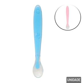 Colher de Silicone Infantil Coração Color - Tudo em Caixa