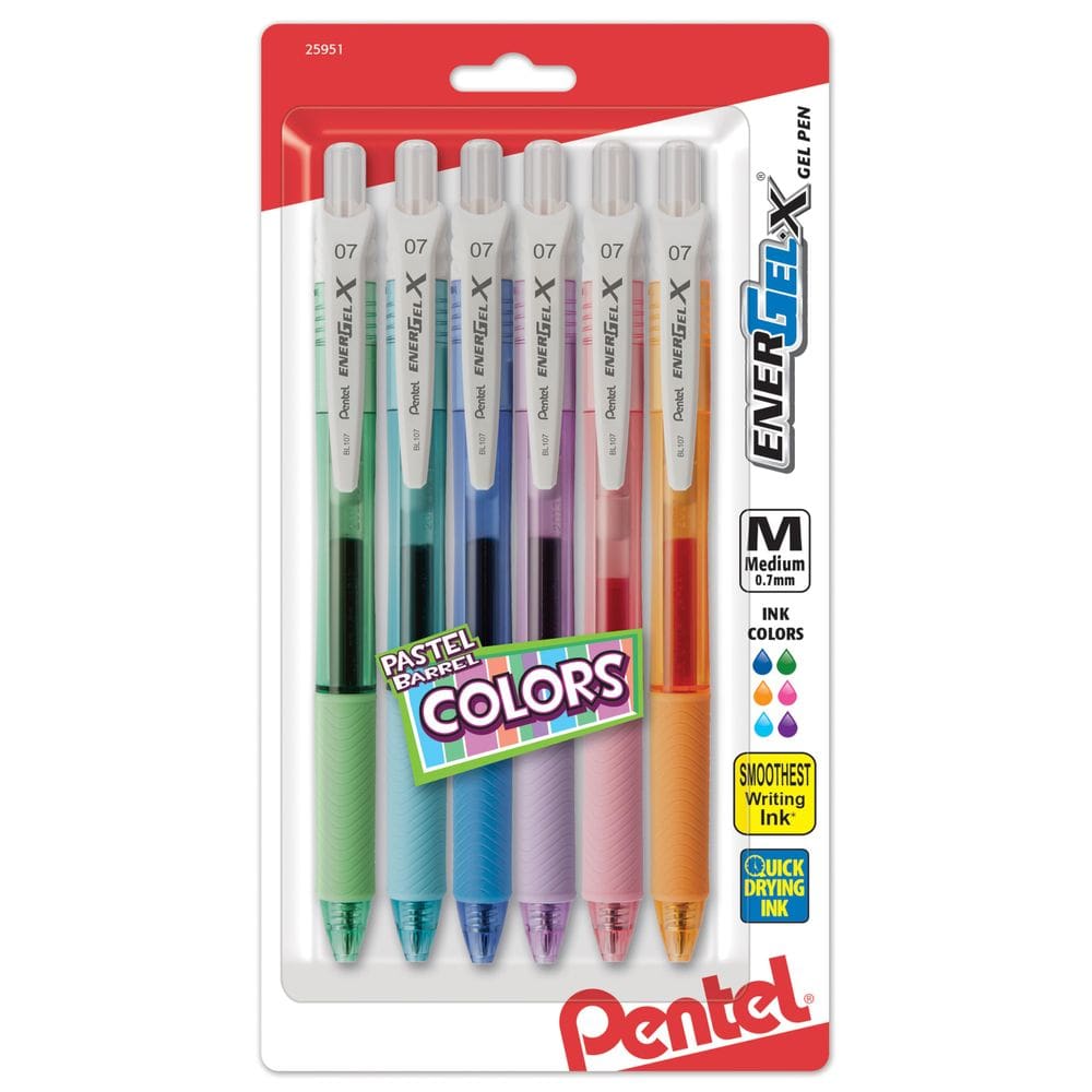 Caneta Pentel Energel-X Pastel Barrels Retrátil de Linha Média