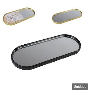 Bandeja Decorativa Plástica 30cm com Espelho Oval