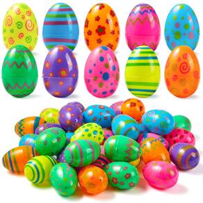 Ovos de Páscoa de plástico JOYIN 72 unidades, 2,3 polegadas, preenchíveis com estampas