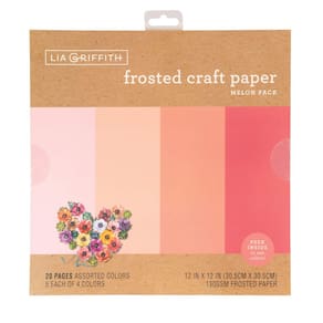 Papel artesanal Lia Griffith Frosted Melon 30x30cm 20 folhas