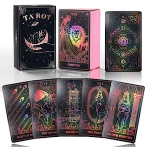 Baralhos de cartas de tarô WJPC Rose Gold Edge Foil com guia e caixa
