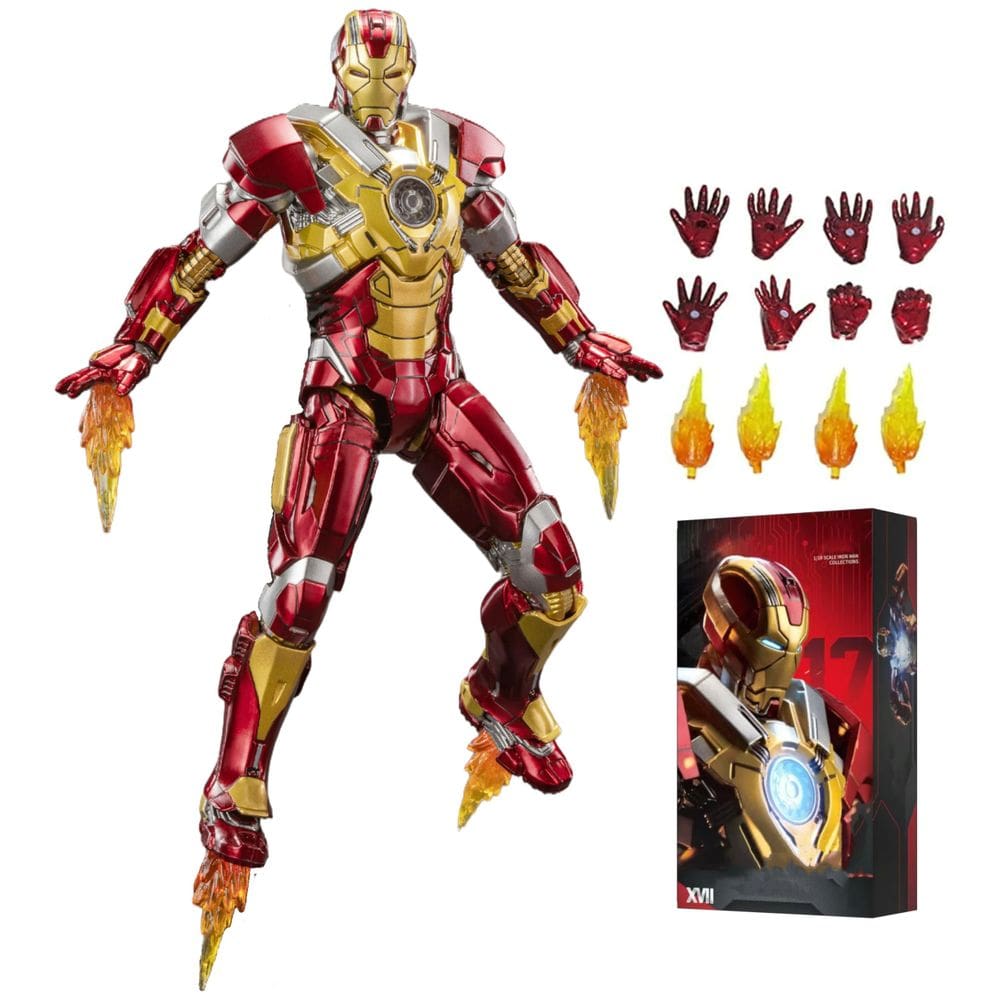 Boneco de ação LonullyMege Ironman MK17 18 cm com acessórios