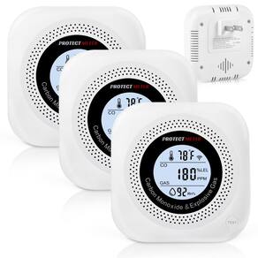 Detector de monóxido de carbono PROTECTMETER 4 em 1 com monitor de temperatura/zumbido