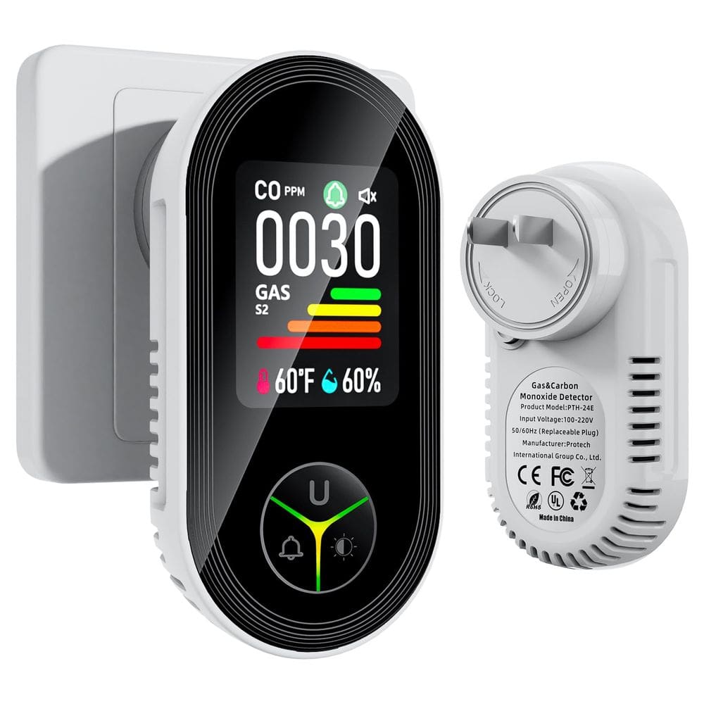 Detector de monóxido de carbono Seektain Plug-in Portátil 4 em 1