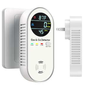 Detectores de vazamento de gás e monóxido de carbono NICGOL 4 em 1 White