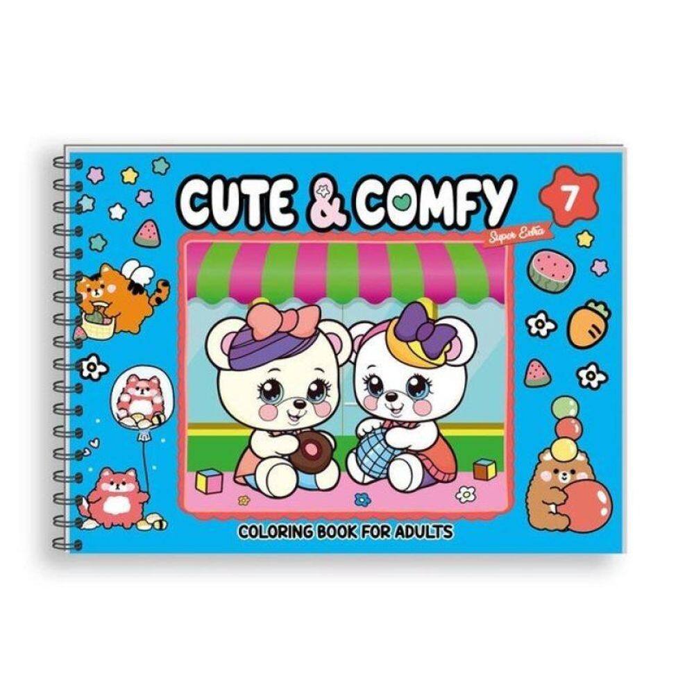 Cute & Comfy Super Extra - Livro De Colorir Adulto - Capa Dura Holográfica