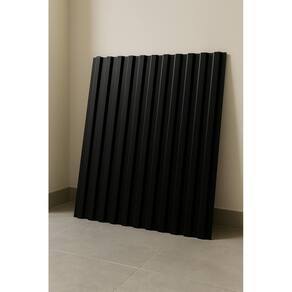 Revestimento Preto Placas Ripa 3D Parede Kit 12 Un 50X50Cm