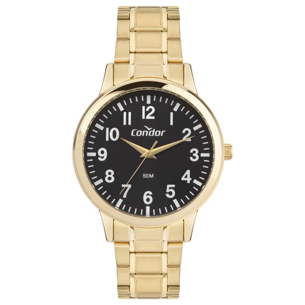 Relógio Condor Masculino Ref: Co2035Nri/4P Casual Dourado