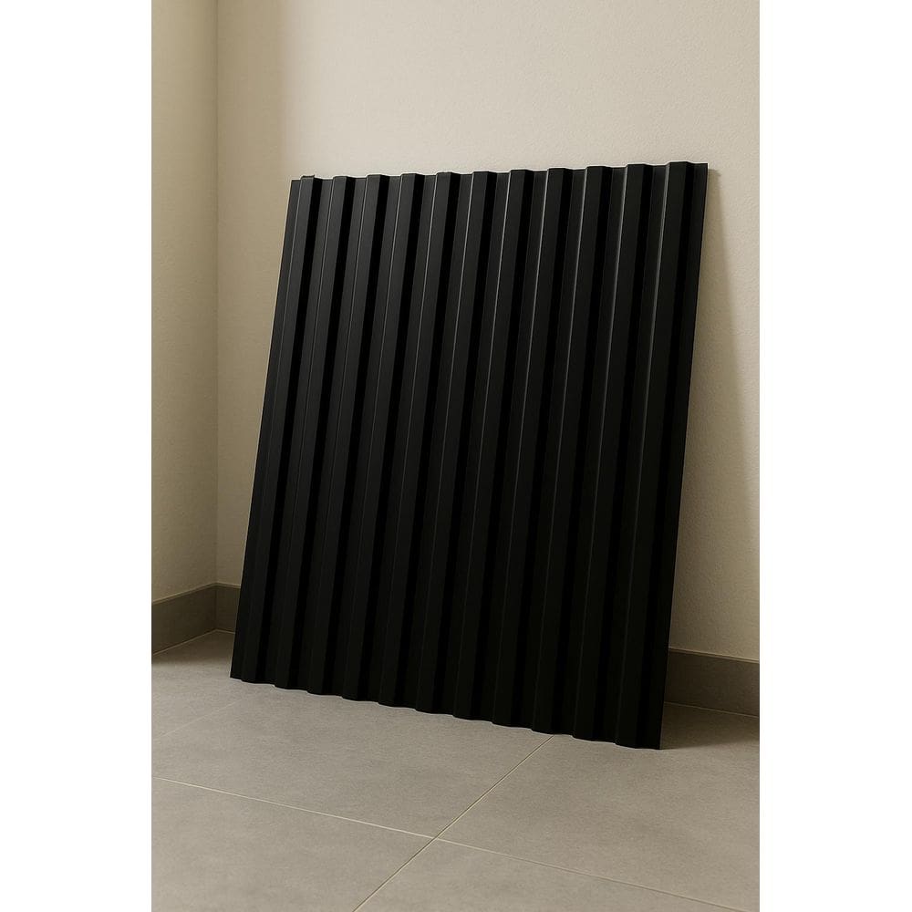 Revestimento Preto Placas Ripa 3D Parede Kit 12 Un 50X50Cm