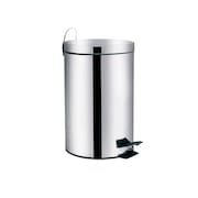 Lixeira Inox com Pedal - 12 Litros - Banheiro - Cozinha - JST