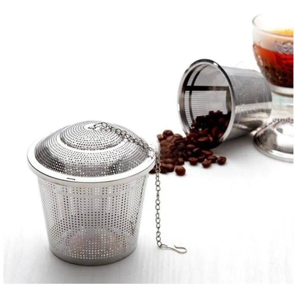 Infusor de Cha Inox Com Formato de Cesta Com Corrente Reforçado 4,5x4cm Ke Home