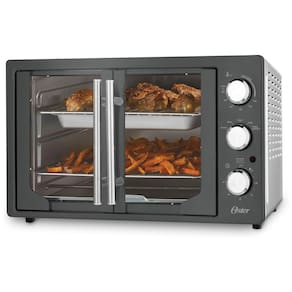Forno Elétrico de Bancada em Aço Inoxidável com Função Air Fryer, Temporizador de 60 Minutos, 6 Funções de Cozimento, 110V 1700W, Oster,