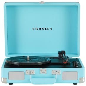 Toca Discos Vintage com 3 Velocidades, Bluetooth e Alto Falante Embutido, Crosley CR8005DPTQ1, Azul